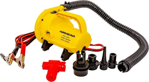 مضخة هواء ذات ضغط عالي من Airhead، 12 فولت، أصفر (AHP-12HP) وحبل سحب مكون من قسمين | حبل أنبوبي قابل للقطر 1-4 راكب، أقسام مزدوجة، قوة كسر 4,150 رطل، خيارات 50 قدمًا و60 قدمًا، يتضمن حارس الحبل in Kuwait