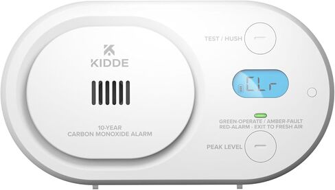 كاشف أول أكسيد الكربون من Kidde، يعمل ببطارية تدوم 10 سنوات، شاشة عرض رقمية بإضاءة خلفية، مؤشرات حالة LED، منبه 85 ديسيبل، الإصدار الخامس، COBD10 in Kuwait