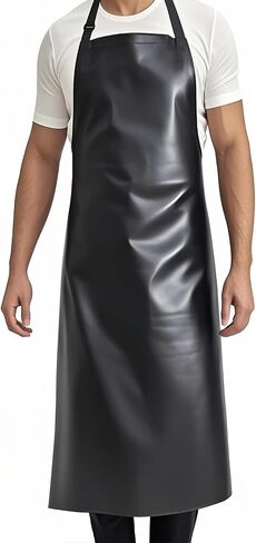 GoldPig Heavy-Duty Waterproof Apron, Chemical Resistant Rubber Vinyl for Industrial, Lab, Kitchen, Butcher & Grilling (40") in Kuwait