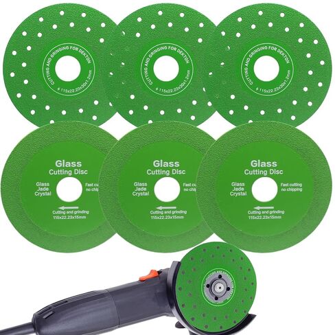 6 Pack Diamond Grit Rock Slab Grinding Disc, 4.5" Compatible Angle Grinder Bench Grinder Die Grinder, Cutting and Grinding for Ceramics, Tiles and Marble(Mix) in Kuwait