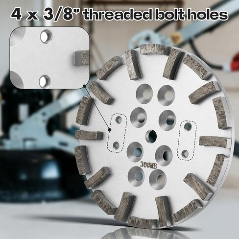 Shimeyao 10 Inch Diamond Grinding Plate for Concrete Floor, 20 Turbo Segment Concrete Grinder Wheel Disc Compatible with Grinders, 30 Grit Medium Bond in Kuwait