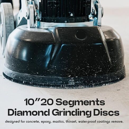 Shimeyao 10 Inch Diamond Grinding Plate for Concrete Floor, 20 Turbo Segment Concrete Grinder Wheel Disc Compatible with Grinders, 30 Grit Medium Bond in Kuwait