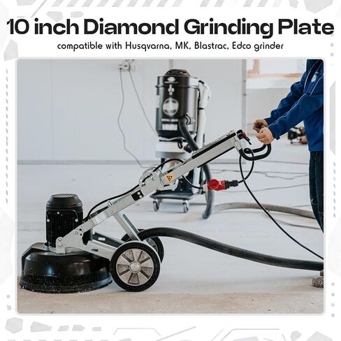 Shimeyao 10 Inch Diamond Grinding Plate for Concrete Floor, 20 Turbo Segment Concrete Grinder Wheel Disc Compatible with Grinders, 30 Grit Medium Bond in Kuwait