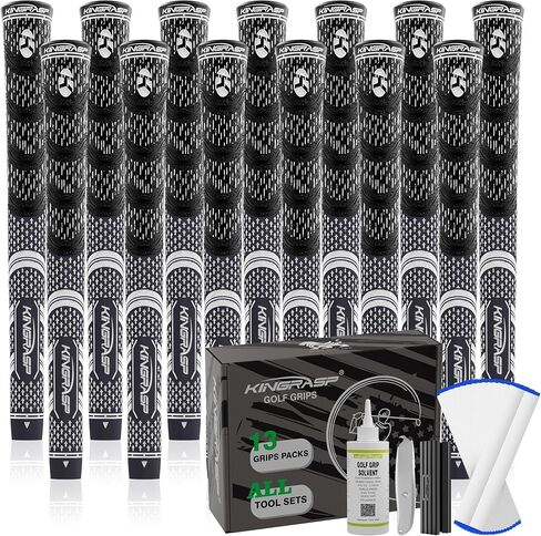 Premium Hybrid Golf Grips (13 Pack) - High Traction Rubber Golf Club Grips with Enhanced Feedback | Includes 13 Grips + 15 Tapes + 1 Rubber Vice | All-in-One Replacement Grip Kit for Golf Clubs in Saudi Arabia
