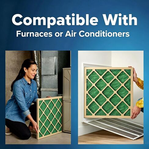 4 Pack Furnace Filter 20x25x1, Disposable AC Furnace HVAC Air Filter Replacement,30-Day Long-Lasting Performance, Heavy-Duty One-Piece Chipboard Frame in Kuwait