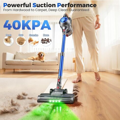 UML0 Cordless Vacuum Cleaner, 40Kpa Powerful Suction Stick Vacuum Cleaners for Home, 45 Mins Runtime, 1.6L Dust Box, Anti-Tangle, 8-in-1 Rechargeable Vacuum for Hardwood Floor,Carpet,Pet Hair in Kuwait