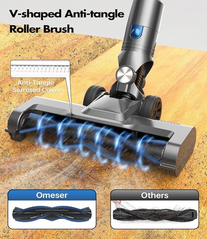 Cordless Vacuum Cleaner, 580W/50Kpa/50Mins Stick Vacuum for Home, LED Touch Screen, Anti-Tangle, Wall Mount Charging Lightweight Rechargeable Vacuum for Carpet Pet Hair Hardwood Floor Blue in Kuwait