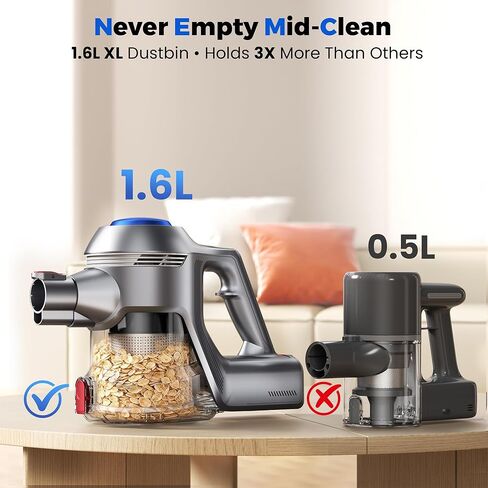 UML0 Cordless Vacuum Cleaner, 40Kpa Powerful Suction Stick Vacuum Cleaners for Home, 45 Mins Runtime, 1.6L Dust Box, Anti-Tangle, 8-in-1 Rechargeable Vacuum for Hardwood Floor,Carpet,Pet Hair in Kuwait