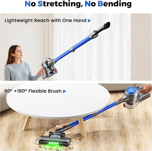 UML0 Cordless Vacuum Cleaner, 40Kpa Powerful Suction Stick Vacuum Cleaners for Home, 45 Mins Runtime, 1.6L Dust Box, Anti-Tangle, 8-in-1 Rechargeable Vacuum for Hardwood Floor,Carpet,Pet Hair in Kuwait