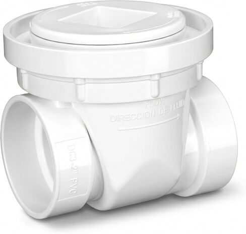2 Inch Backwater Valve White PVC Drain Backflow Preventer for Sewage and Rainwater Automatic Sewer Backflow Prevention Valve for Residential Commercial Use in Kuwait