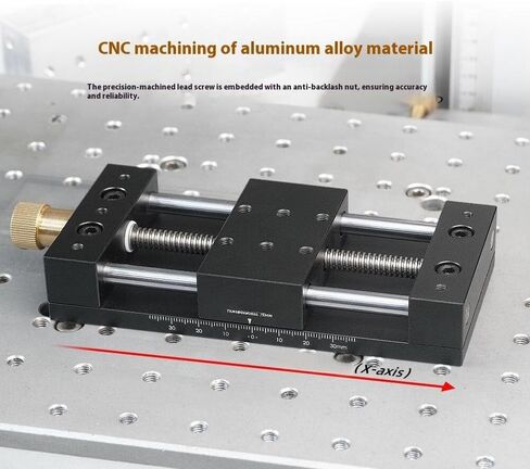 Router Table Plate For 75mm 120mm Travel Displacement Platform Precision Linear Stage Aluminum Alloy High Load Capacity Engraved Scale Lab Industrial Equipment（Type:#B) in Kuwait