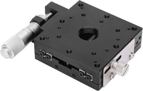X Sliding Table Precision Linear Motion Stage Crossed Roller Bearing Manual Displacement Platform for Optical Equipment Laboratory 60mm Aluminum Alloy Gear Drive System in Kuwait