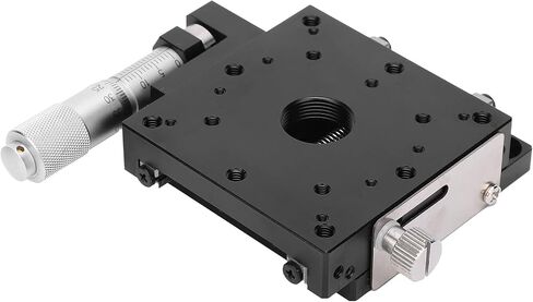 X Sliding Table Precision Linear Motion Stage Crossed Roller Bearing Manual Displacement Platform for Optical Equipment Laboratory 60mm Aluminum Alloy Gear Drive System in Kuwait