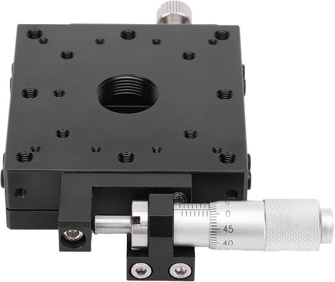 X Sliding Table Precision Linear Motion Stage Crossed Roller Bearing Manual Displacement Platform for Optical Equipment Laboratory 60mm Aluminum Alloy Gear Drive System in Kuwait