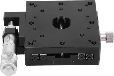 X Sliding Table Precision Linear Motion Stage Crossed Roller Bearing Manual Displacement Platform for Optical Equipment Laboratory 60mm Aluminum Alloy Gear Drive System in Kuwait