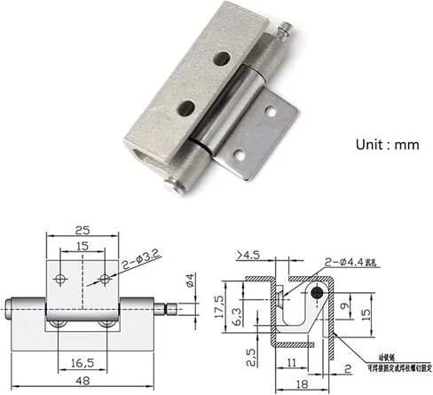 Stainless Steel Detachable Pin Hinge 1Pcs in Kuwait