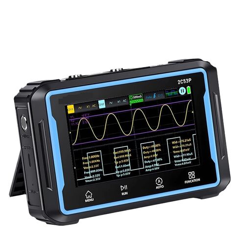 2C53P 3-in-1 Dual Channel Digital Oscilloscope+Multimeter+Signal Generator 4.3" Touch Screen 50MHz 250Ms/S 19999 Counts in Kuwait