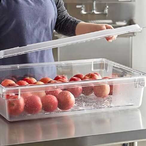 Soro Essentials- Full Size Polycarbonate Food Pan Footed Drain Shelf Clear Color- Plastic Grate Food Drain Tray Drain Pan Drain Tray for Food Fruit Vegetables Sink Teapot Dish Kitchen Restaurant Hotel in Kuwait