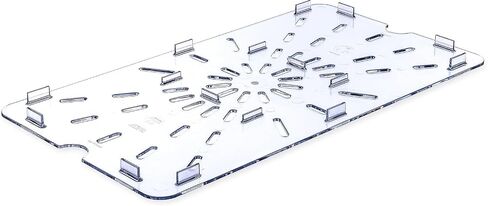 Soro Essentials- Full Size Polycarbonate Food Pan Footed Drain Shelf Clear Color- Plastic Grate Food Drain Tray Drain Pan Drain Tray for Food Fruit Vegetables Sink Teapot Dish Kitchen Restaurant Hotel in Kuwait