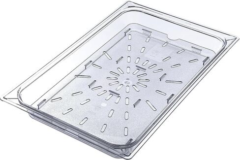 Soro Essentials- Full Size Polycarbonate Food Pan Footed Drain Shelf Clear Color- Plastic Grate Food Drain Tray Drain Pan Drain Tray for Food Fruit Vegetables Sink Teapot Dish Kitchen Restaurant Hotel in Kuwait