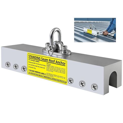 Standing Seam Roof Anchor, Reusable No-Drill Aluminum Fall Protection for Roof Work, Rust Prevention, Includes Hex Wrench and 12 Screws in Kuwait