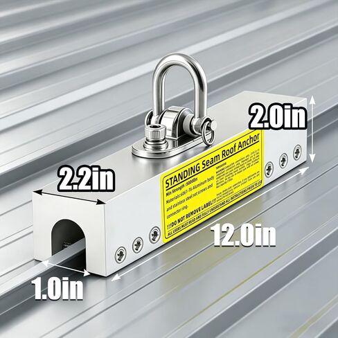 Standing Seam Roof Anchor, Reusable No-Drill Aluminum Fall Protection for Roof Work, Rust Prevention, Includes Hex Wrench and 12 Screws in Kuwait