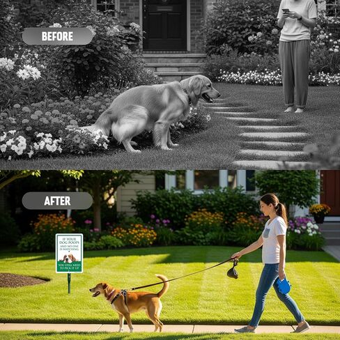 SmartSign Funny Pick Up After Your Dog Yard Sign - 10"x7", 21.5 inch Tall Lawn Sign & Stake Kit, Cute Dog Graphic, 40 mil Laminated Rustproof Aluminum in Kuwait