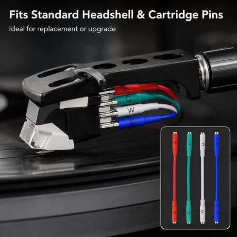 أسلاك رأس 4 عبوات، سلاسل OFC Litz فضية | لـ Vinyl DJ Home Audio، متوافق مع Audio Technica، متوافق مع التقنيات in Kuwait