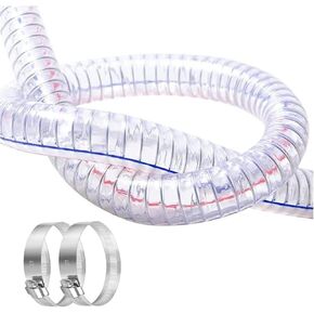 PVC Steel Wire Hose Multiple Sizes ID 1 Meter Wall Thickness 3mm with 2 Clamps(ID 25mm) in Kuwait