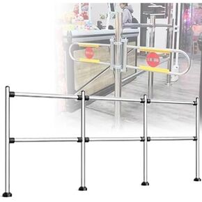 One-Way Traffic Door，Automatic Rebound Swing GateStainless Steel Security Barrier Gate One-Way Automatic Swing Door for Supermarkets & Libraries, Silver Finish, 300x100 cm, Enhanced Safety in Kuwait