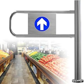 One-Way Traffic Door，Automatic Rebound Swing GateMetal Swing Gate for Supermarket Entrance - Spring-Loaded Self-Closing Security Door for Warehouse, Library, Shop - Industrial Safety Gate，（R in Kuwait