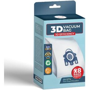 Compatible With Miele 10123210 Dust Bag, Type GN, 8 Bags & 2 Filters, White in Saudi Arabia