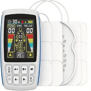 وحدة TENS Unit EMS محفز العضلات، جهاز TENS نبض إلكتروني مزدوج القناة 3 في 1 مع شاشة LCD شفافة، 28 وضعًا قابلة لإعادة الشحن لتخفيف آلام الظهر وعرق النسا والرقبة والركبة وآلام العضلات | 3 في 1 و28 وضعًا و40 كثافة in Kuwait
