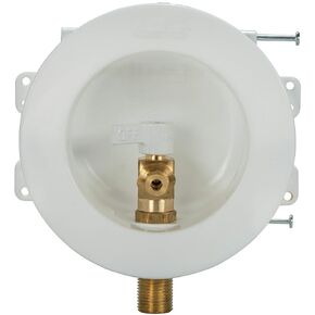 صندوق مخرج صانعة الثلج الدائري الصغير من Water-Tite 87989 - صمام نحاسي ربع دورة، وصلة عرق 1/2 بوصة، بلاستيك أبيض in Kuwait