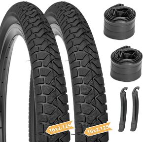 مجموعة إطارات الدراجة للأطفال من Hycline: عبوتان من إطارات بديلة قابلة للطي مقاس 16x2.125/20x2.125 بوصة مع أنابيب وأذرع إطارات، مطاط بوتيل ممتاز، مقاومة للانزلاق لجميع التضاريس للأطفال دراجات BMX MTB in Kuwait