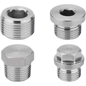 1 قطعة 1/8 "1/4" 3/8 "1/2" 3/4 "1" -1-1/2 "ذكر غاطسة شفة عرافة مربع نهاية التوصيل غطاء 304 ماسورة من الفولاذ المقاوم للصدأ المناسب (شفة سداسية خارجية ، BSPT SS316) in Kuwait