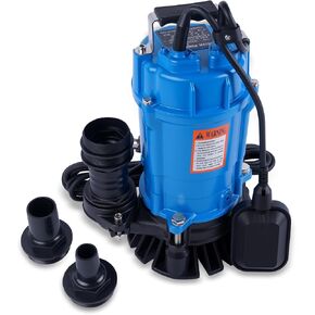 HSZ2.4S Submersible Trash Pump with Auto Float Switch, 2 inch Discharge 1/2 HP 115V 53GPM, Replacement for Tsurumi Wastewater Pump in Saudi Arabia