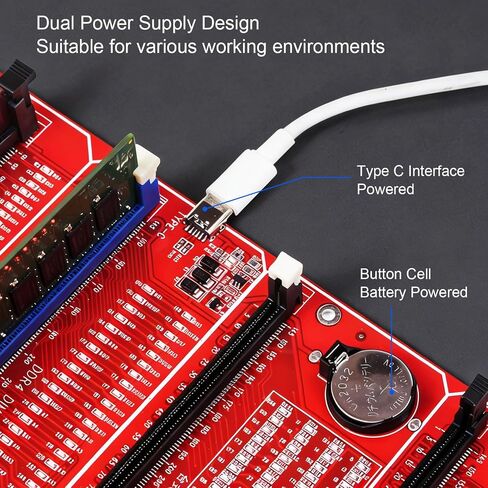 Hilitand Memory Tester, Diagnostic Tool for DDR3 DDR4 DDR5 RAM, with LED Indicators for Open Short Circuit Detection, Compatible with Desktop Server Computers in Kuwait
