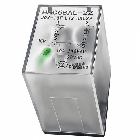 HHC68AL-2Z/HHC68A-2Z 12V DC Relay W/Light DPDT 8-Pin 2 Form C 10A 240VAC/24VDC للوحات التحكم HVAC مقبس صناعي PCB Mount متوافق مع نمط JQX-13F-2Z/NNC68A-2Z in Kuwait
