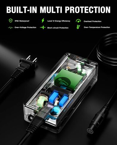 شاحن أصلي 3.9A لـ Segway Ninebot MAX G3, F3, F3 Pro, GT3, ZT3 Pro | شاحن سريع معتمد من UL CE بقوة 210 واط، واستبدال محول الطاقة 53.6 فولت 3.9 أمبير لبطارية ليثيوم 48 فولت in Kuwait