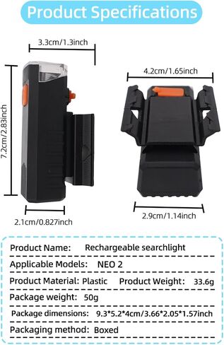كشاف NEO 2 LED للطيران الليلي، كشاف ليلي للطائرة بدون طيار، ضوء ملاحة LED ملحقات إضاءة لـ DJI Neo 2، قابلة لإعادة الشحن (أسود) in Kuwait