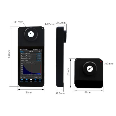 HPCS320D يده LED مطياف الإضاءة متر 380-780nm 3.5 بوصة LCD CCT Lux-Ra اختبار in Kuwait