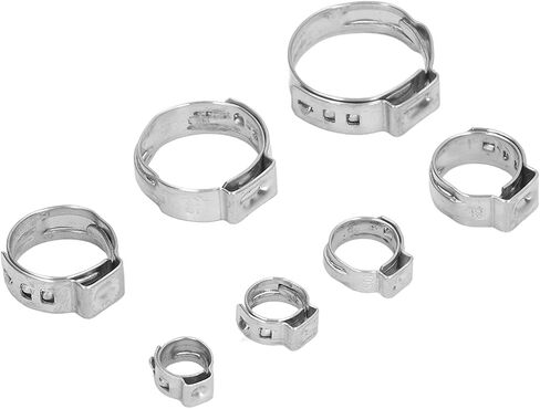 Generic 130 قطعة 304 مجموعة مشابك خرطوم من الفولاذ المقاوم للصدأ، 7 أحجام مشابك أنابيب الوقود لإصلاح السيارات والسباكة للاستخدام المنزلي الصناعي in Kuwait