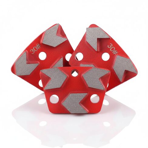 3PCS Trapezoid Diamond Floor Grinding Pads Discs Grit #30 for Floor Grinder 3-Tooth Arrow Tooth in Kuwait