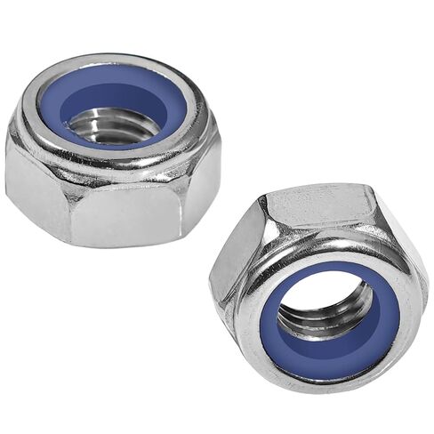 100pcs 1/4 "-20 Locknuts Nylon Insert Lock Nuts 304 (A2-70) من الفولاذ المقاوم للصدأ ، مجموعة تشويش قفل نايلون (1/4" -20 (100pcs)) in Kuwait