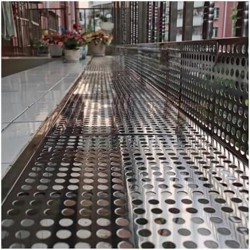 Stainless Steel Perforated Plate,304 Stainless Steel Perforated Sheet Metal - Anti-Theft Decorative Mesh Plate, 46x100cm, Durable Perforated Stainless Steel Plate for Home & Industrial Use in Kuwait