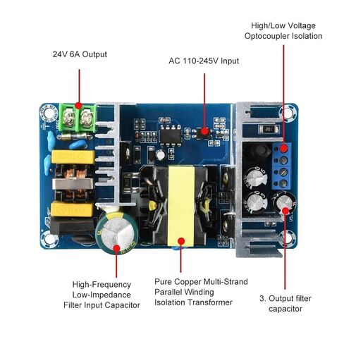 Dual Input Switching Power Supply Module AC 110-245V 199-346V to 24V 8A Step Down Converter in Kuwait