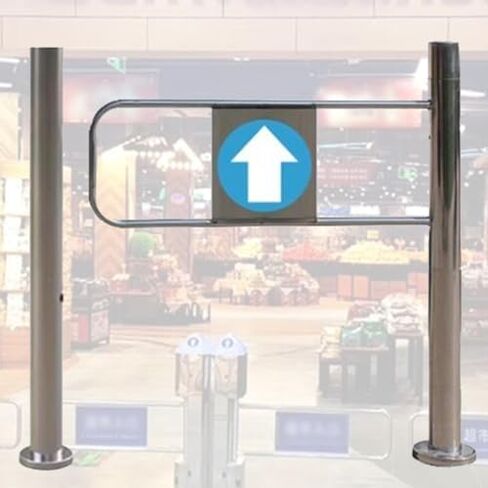 Expandable Metal Barricade Mobile Safety Barrier Gate Retractable Traffic Fence with Casters Adjustable Fence Temporary Gate,Automatic Stainless Steel Swing Gate - One-Way Access Door for St in Kuwait