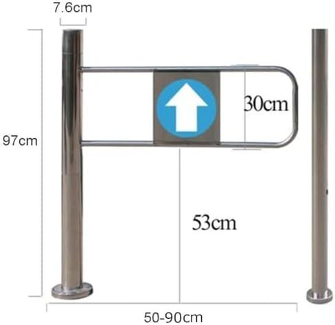 Expandable Metal Barricade Mobile Safety Barrier Gate Retractable Traffic Fence with Casters Adjustable Fence Temporary Gate,Automatic Stainless Steel Swing Gate - One-Way Access Door for St in Kuwait