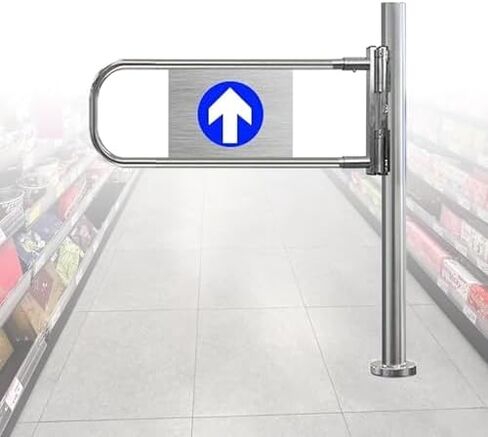Automatic Swing Gate for Market Entrance - Two-Way Stainless Steel Pedestrian Door, 180° Safety Swing Gate (75x100cm) - Secure Automatic CNG Access Control Solution in Kuwait